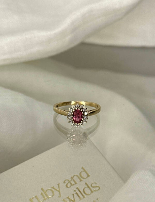 Rosalia |  9ct Tourmaline & Diamond Cluster ring