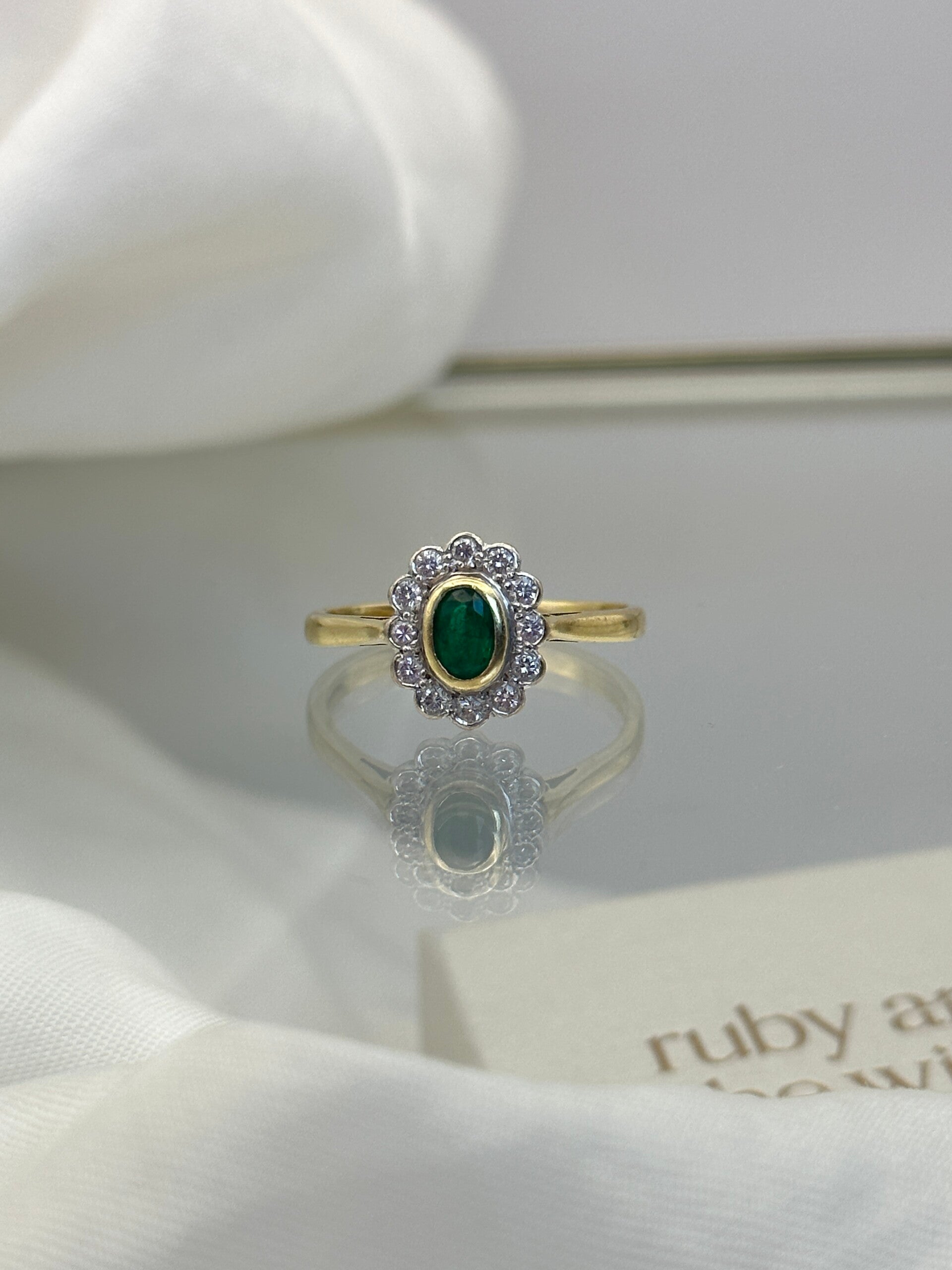 Filomene | 18ct Emerald & Diamond ring