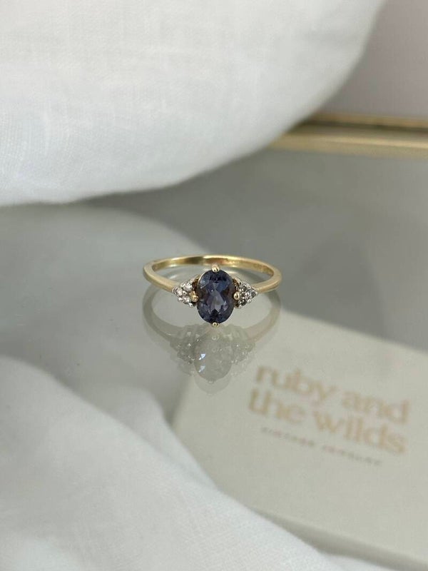 Milly | 9ct Lolite & Diamond ring