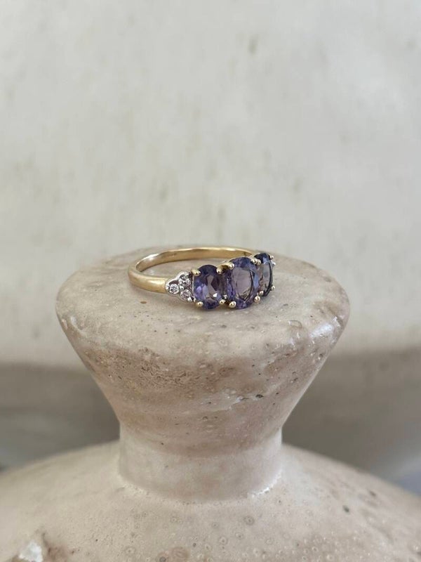 Abby | 9ct Lolite & Diamond ring