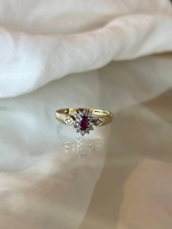 ADELIA | 9ct Ruby & Diamond Cluster ring
