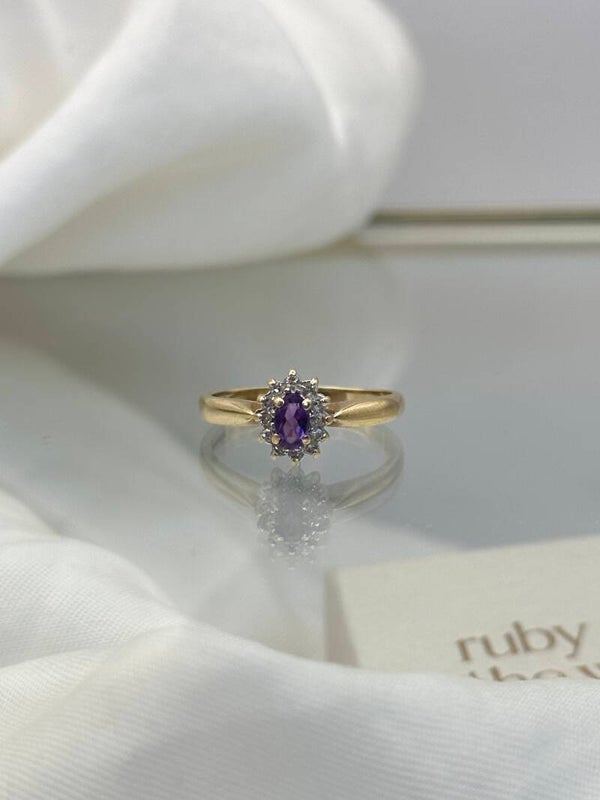 Vivi | 9ct Amethyst & Diamond ring