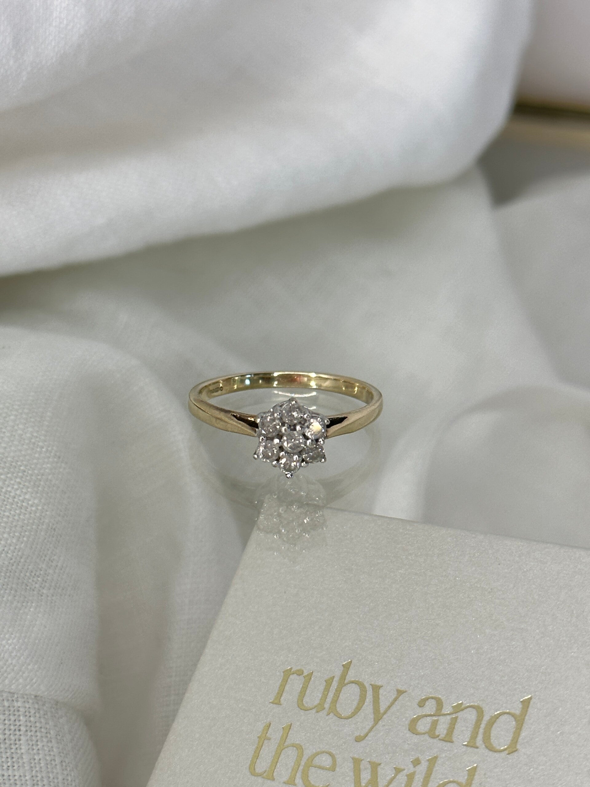Rosa | 9ct Daisy Diamond Cluster ring