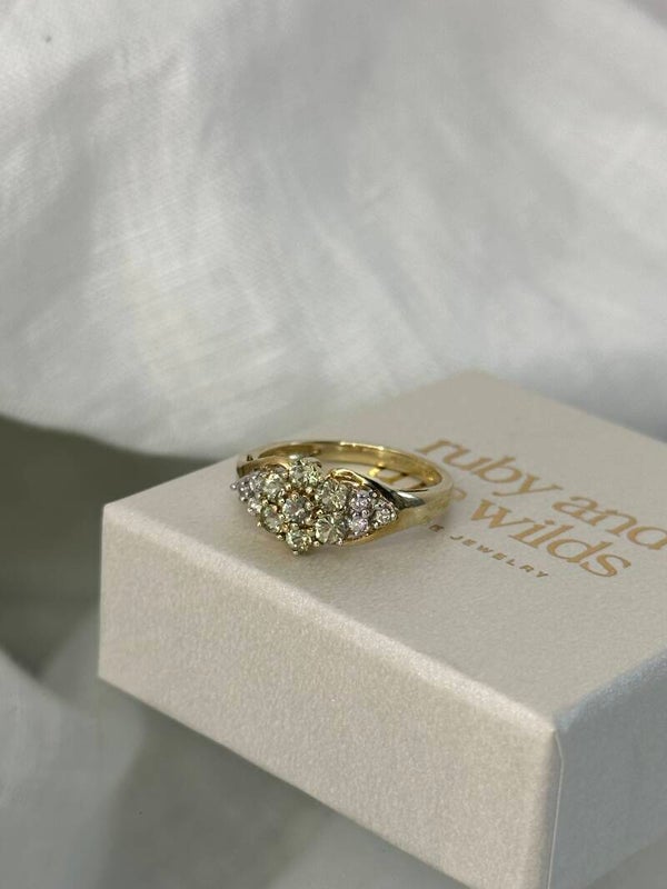 Flora | 9ct Green Sapphire & Diamond ring