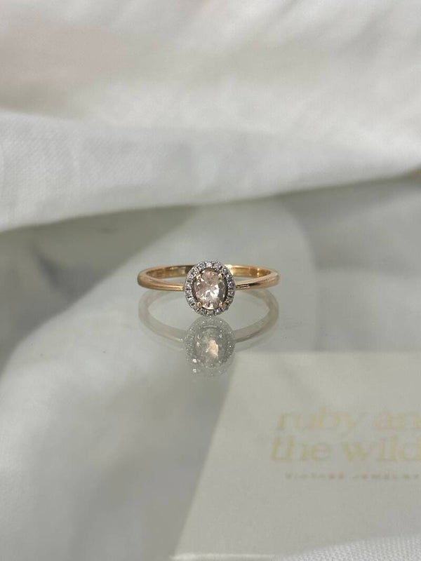 Odile | 18ct Rose Gold Morganite & Diamond ring