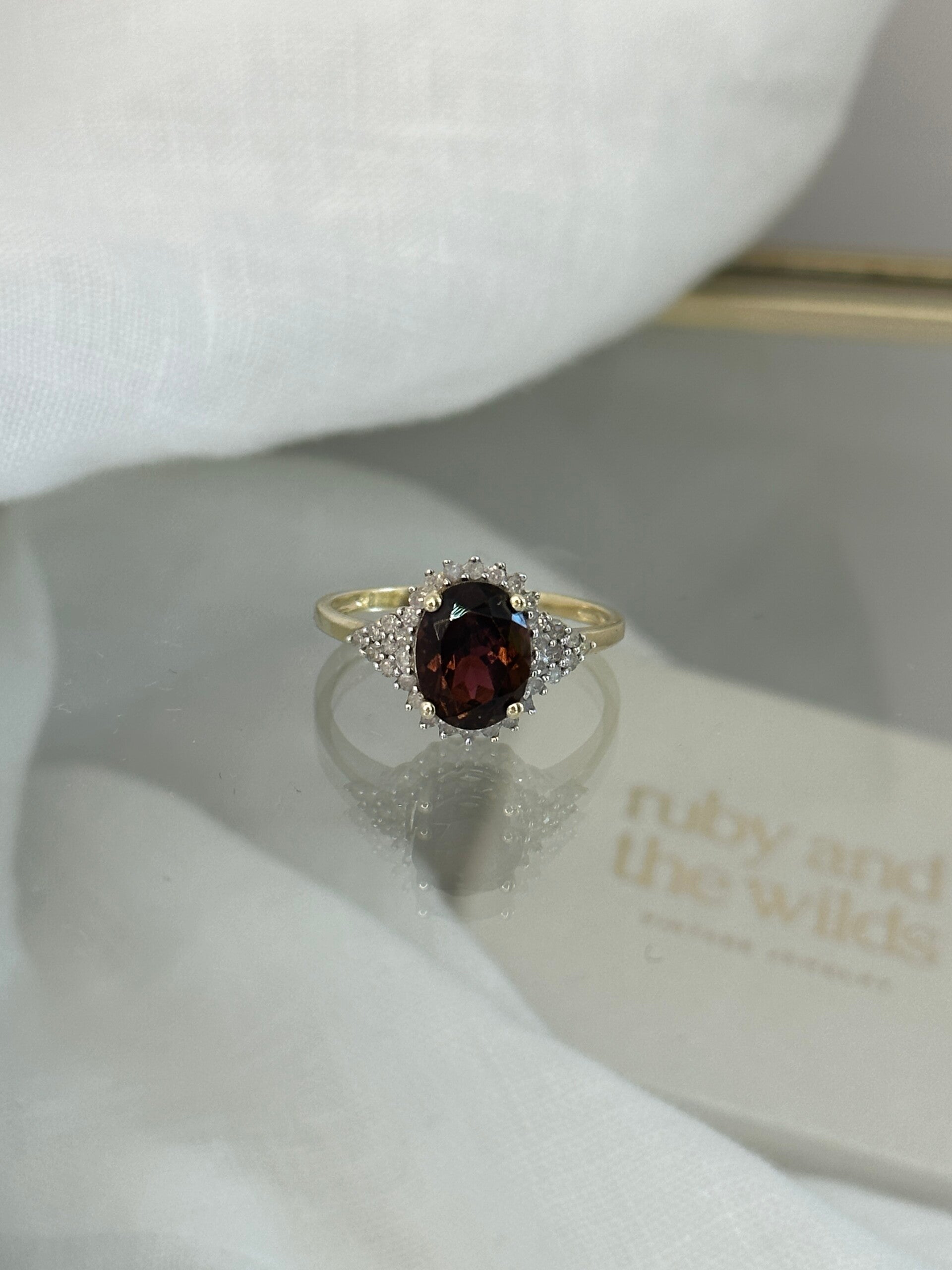 Rosalia |  9ct Tourmaline & Diamond Cluster ring