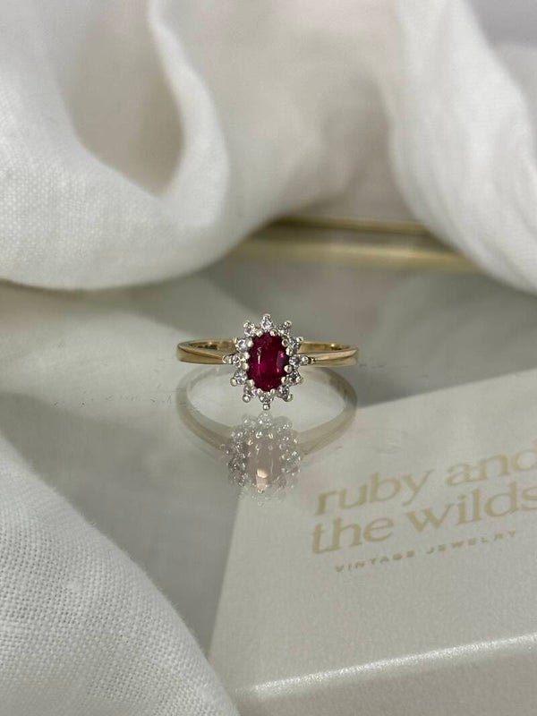 Drew | 9ct Ruby & Diamond ring