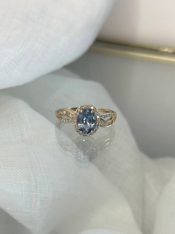 Victoria |  9ct Tanzanite & Diamond Cluster ring