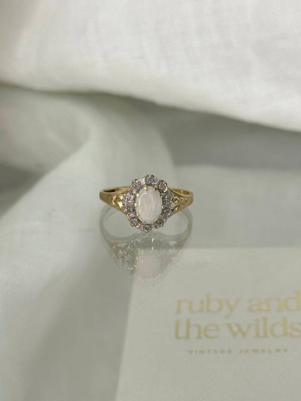 Elena | 9ct Opal & Diamond ring