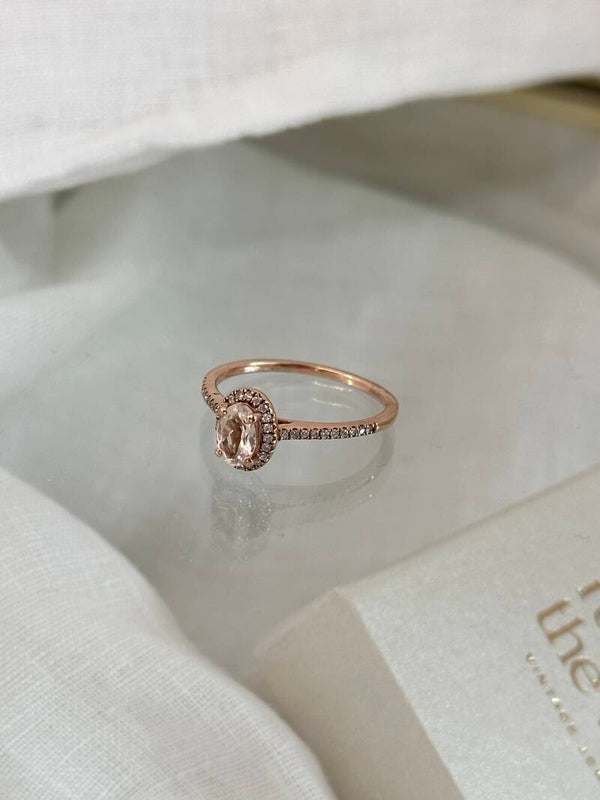 Odile | 9ct Rose Gold Morganite & Diamond ring