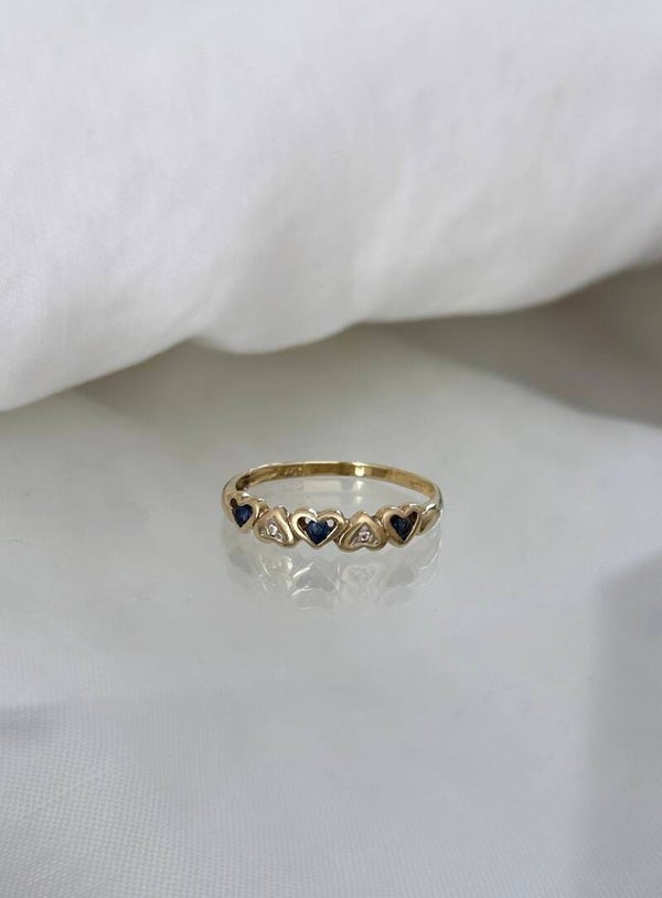 ABBY | 18ct Sapphire & Diamond heart ring