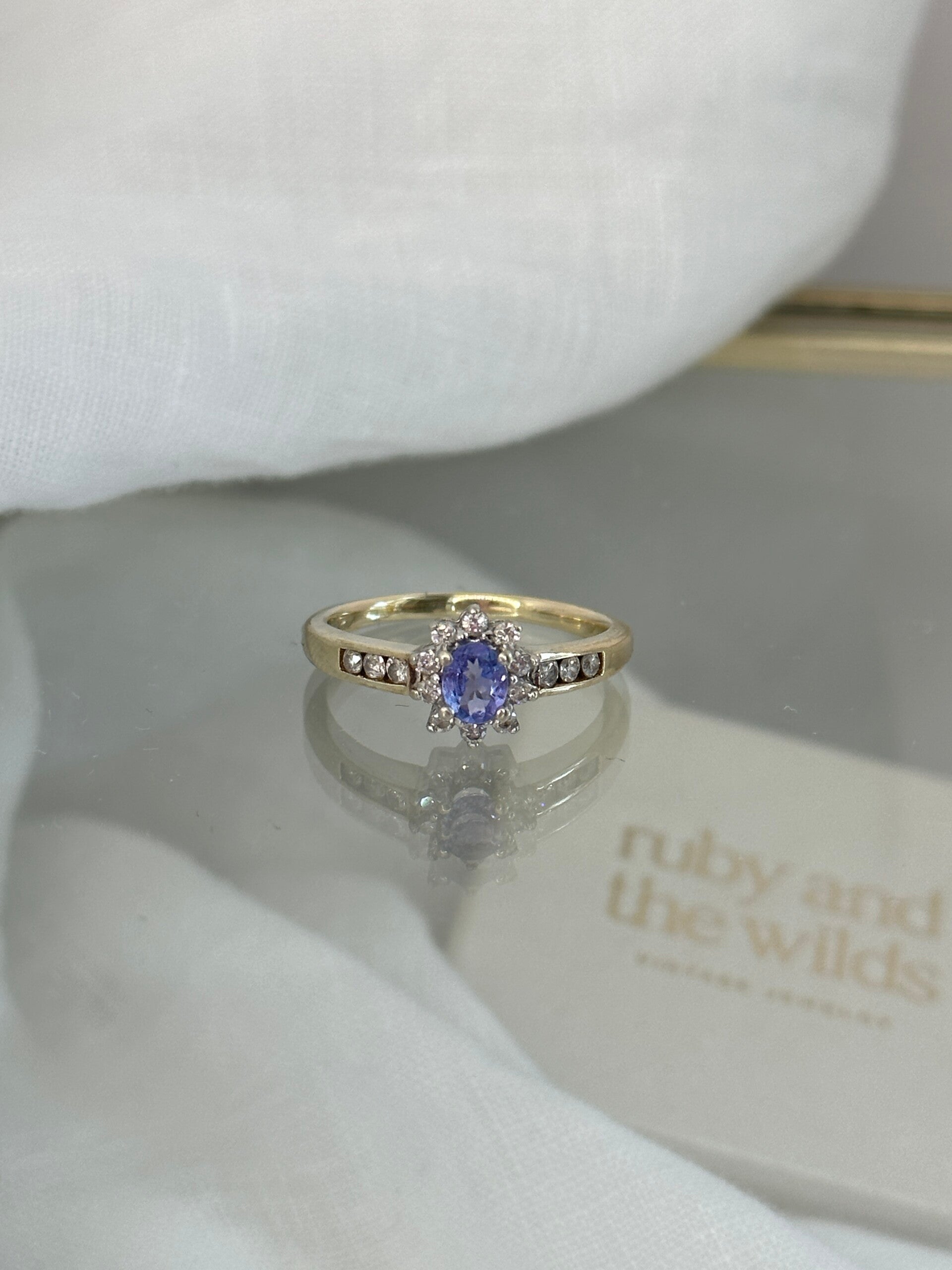 Victoria |  9ct Tanzanite & Diamond Cluster ring