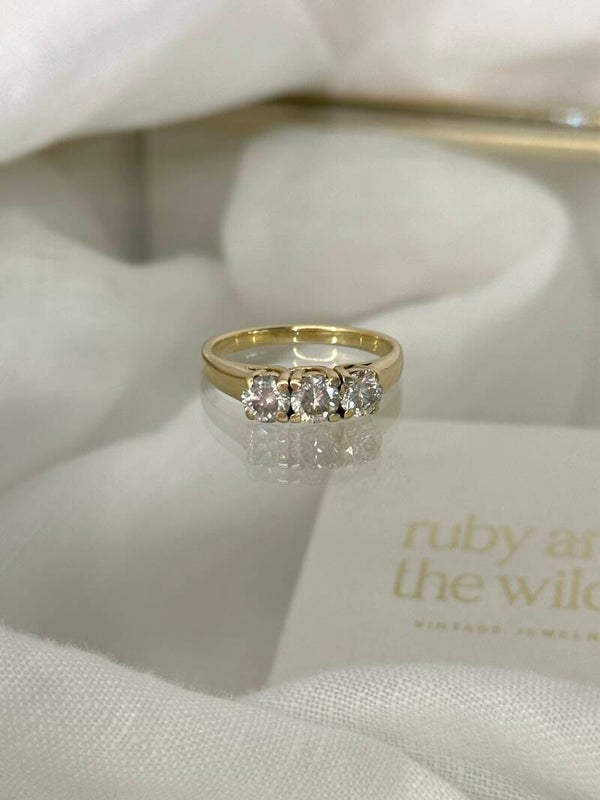 Louve | RESERVED 14ct Diamond Trilogy ring