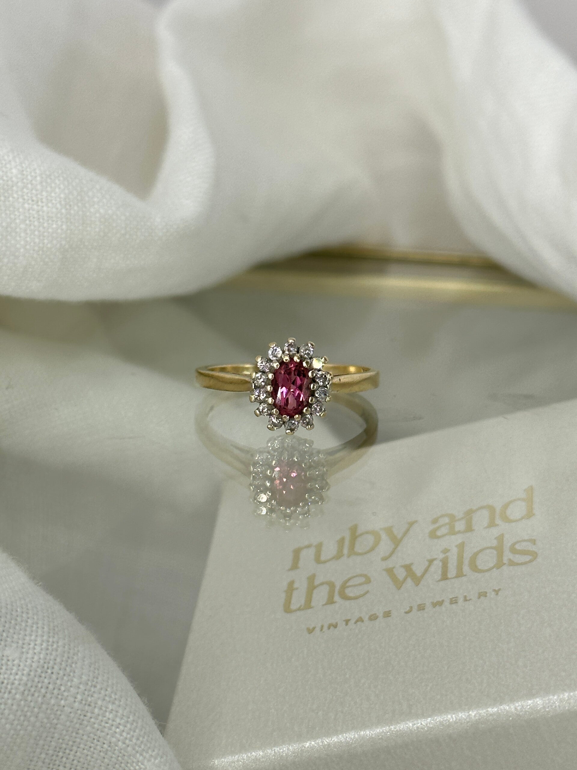 Rosalia |  9ct Tourmaline & Diamond Cluster ring