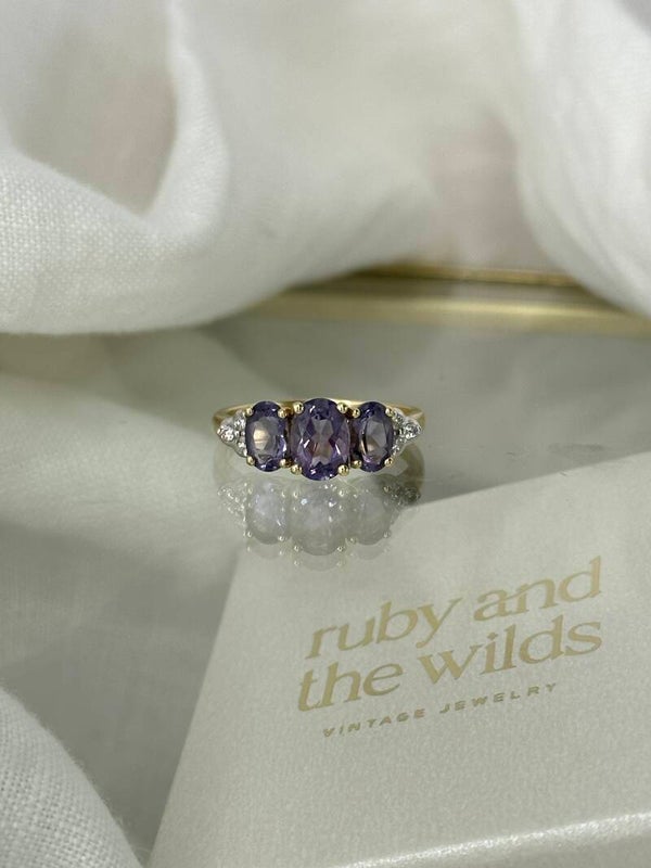Abby | 9ct Lolite & Diamond ring