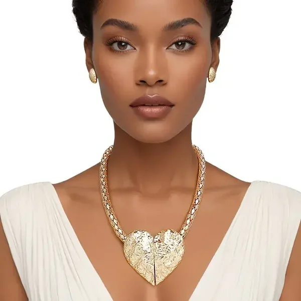 Magnetic Gold Heart Chain Set