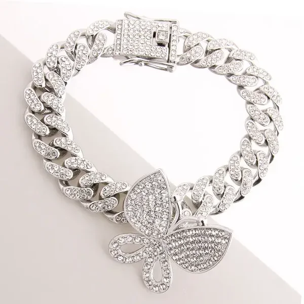 Iced Silver Butterfly Bracelet