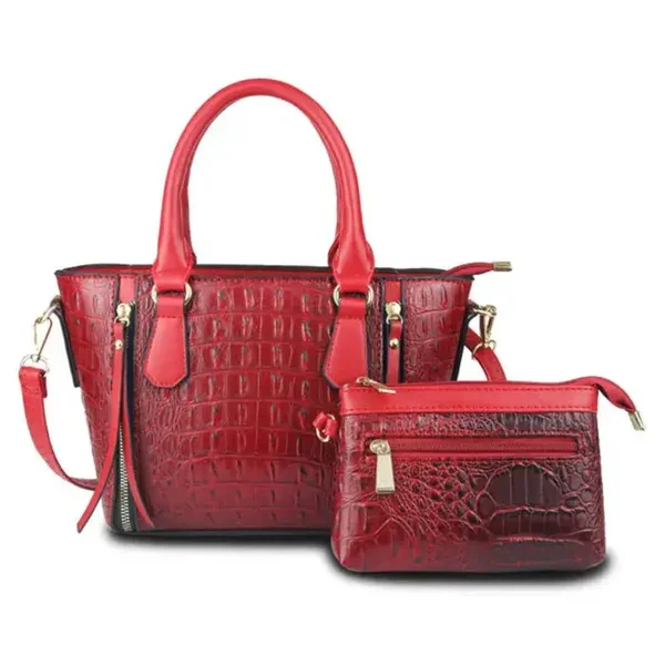 Red Croc Tote Set