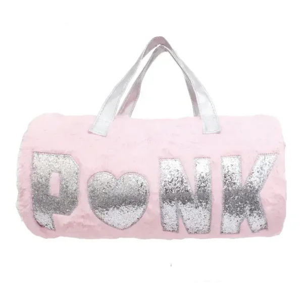 Pink Fur Duffle Tote