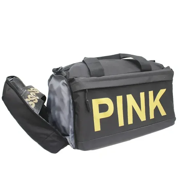 Black Pink Duffle Tote