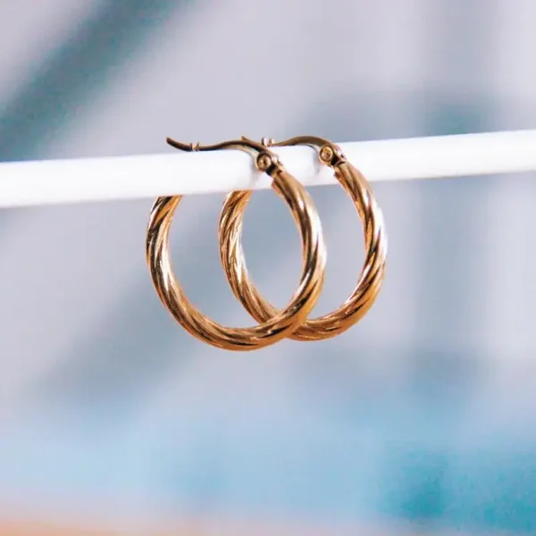 RVS ronde creool twisted '25mm'