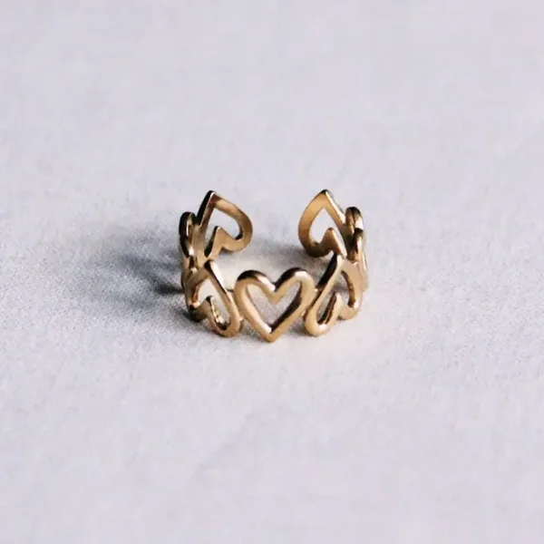 Verstelbare ring met harten