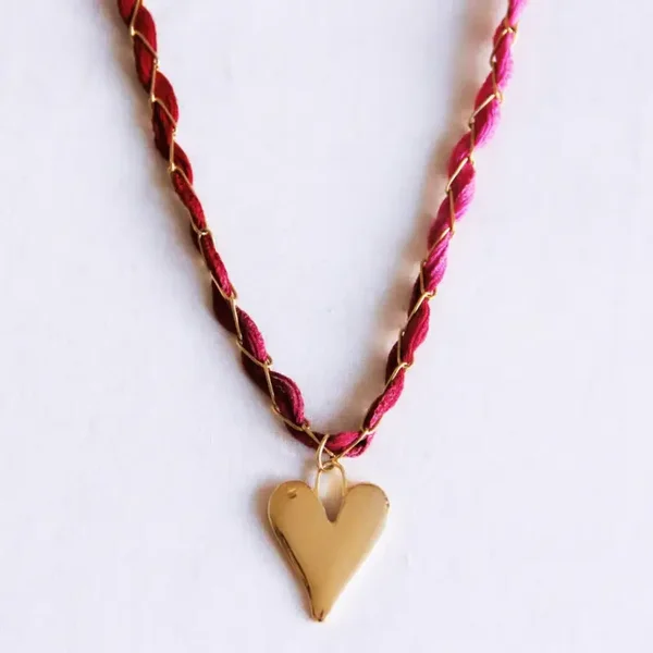D-chain kettinkje met zijde en hart