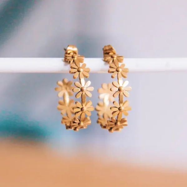 RVS half open bloemen creool