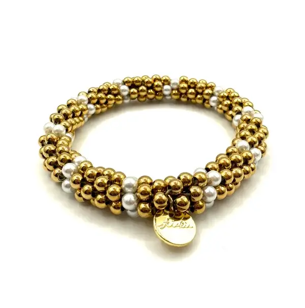 Stiekie stainless steel Gold/pearl