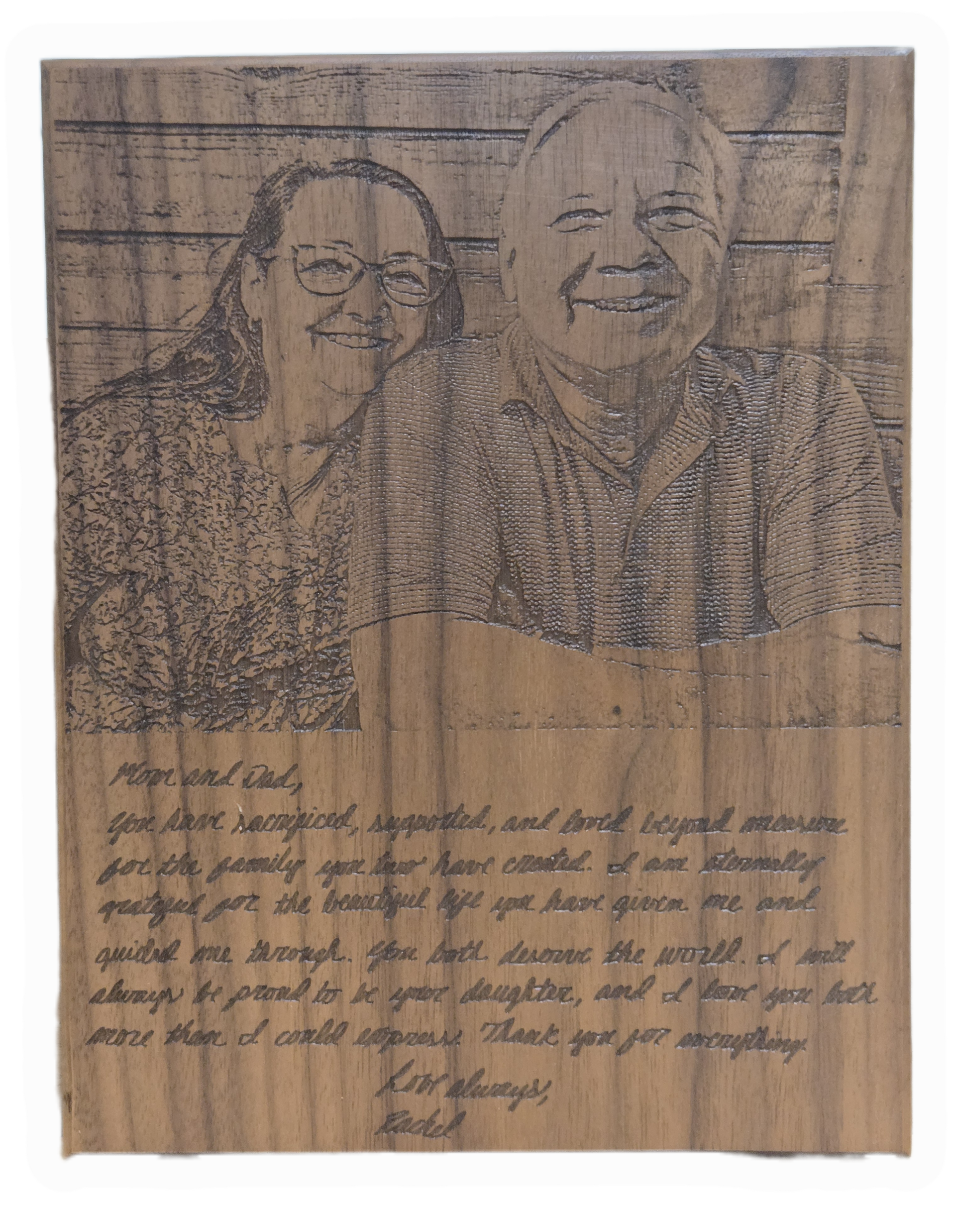 Handmade Custom Engraved Hardwood Wall Plaque