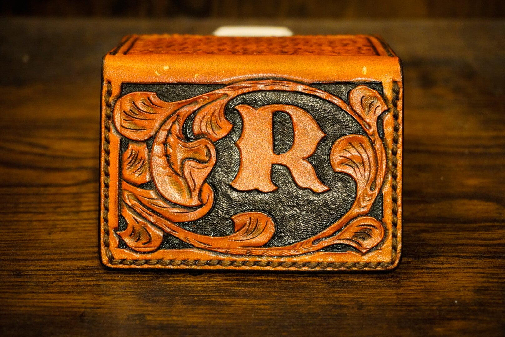 Hand Tooled Leather Front Pocket Wallet