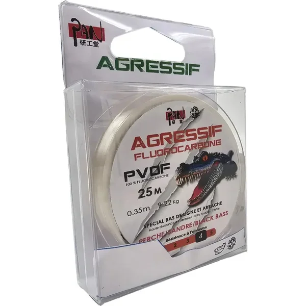 Fluorocarbone PAN PVDF Agressif Truite/Perche 25m | Bas de ligne