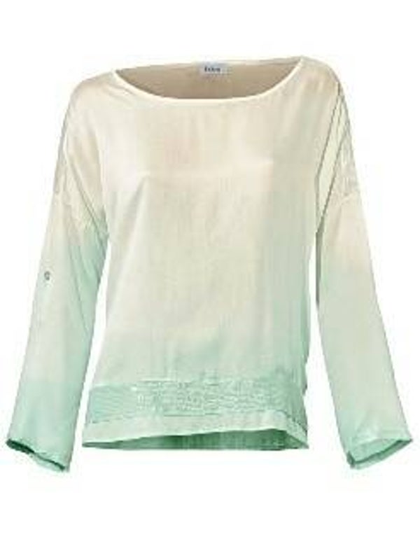 Schlupfbluse, ecru-mint