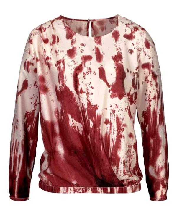 edle Bluse in Beere/Ecru