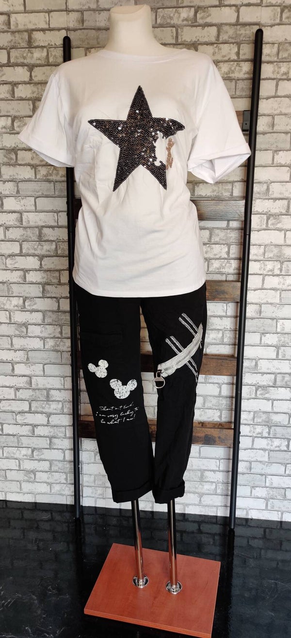 T-Shirt Glitter Star and Mouse