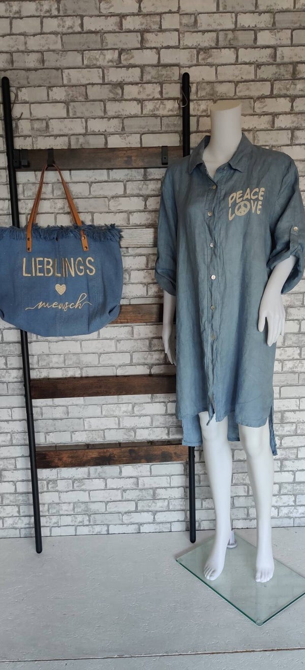 hippe Leinenbluse Peace