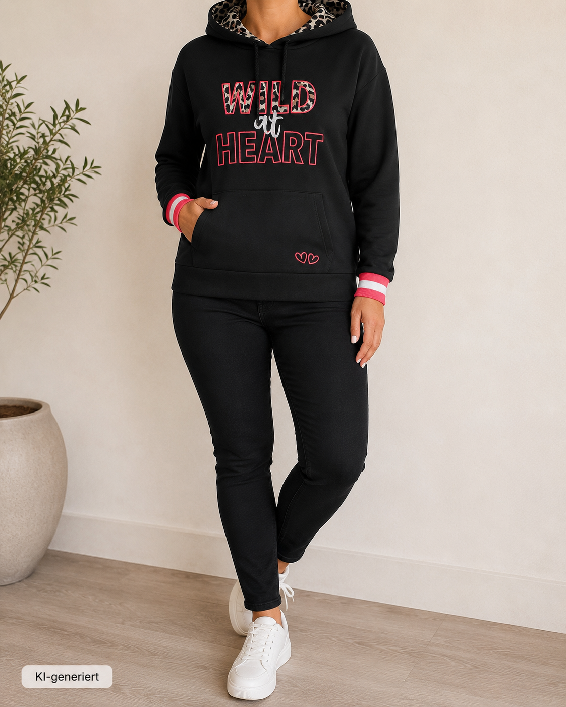 Hoodie Wild at Heart in schwarz