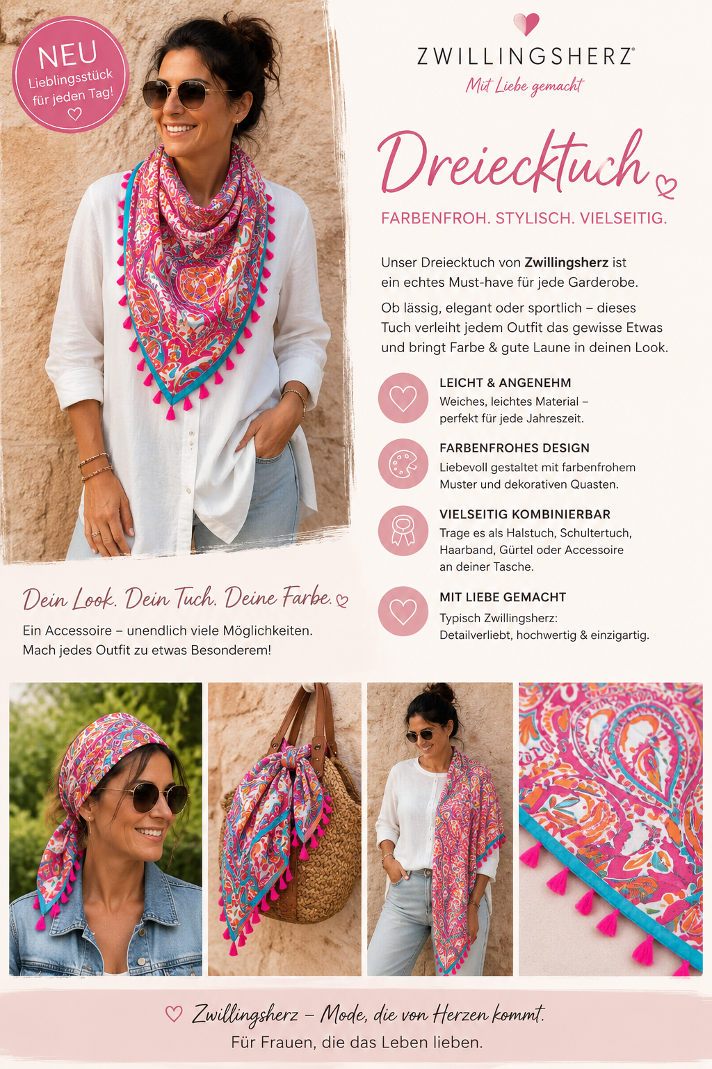 Dreieckstuch "gemalter Paisley"