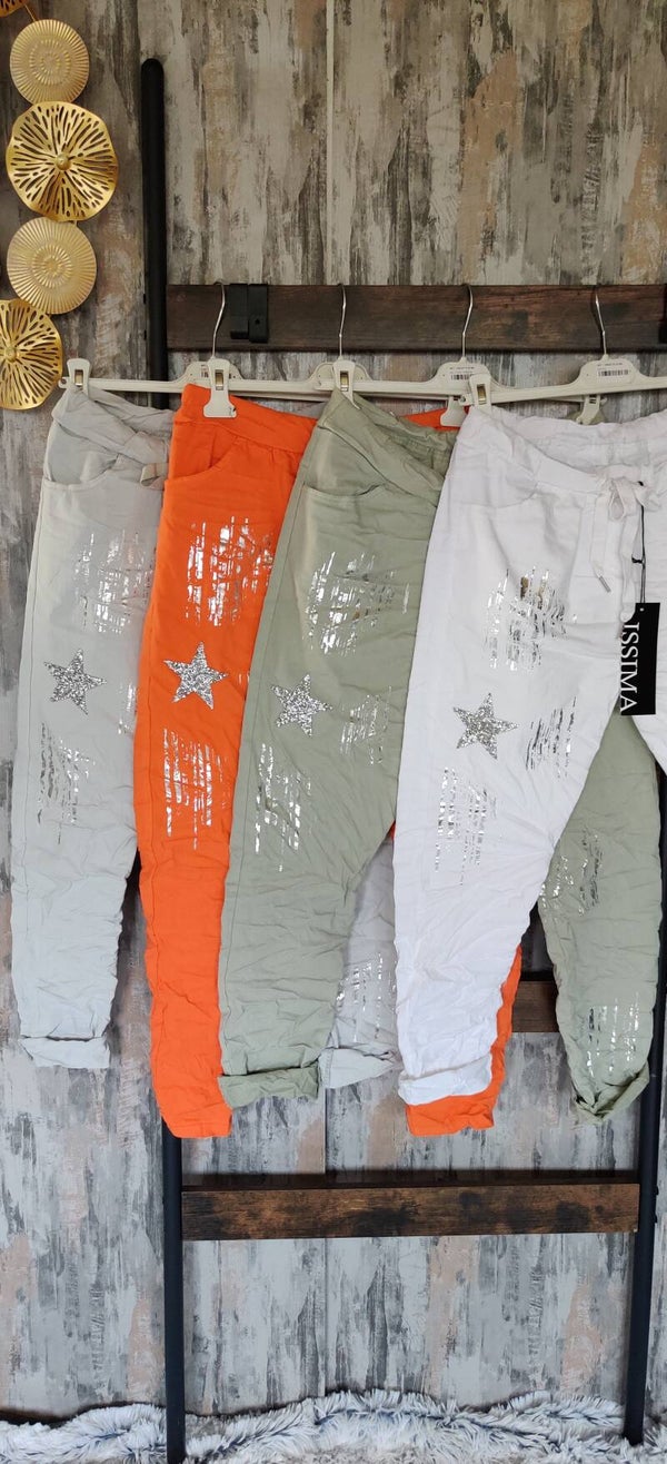 Jogpants mit Glitzerstern