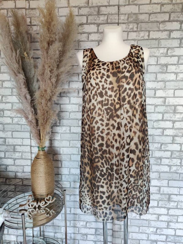 Raffiniertes Seiden Kleid Leo Print