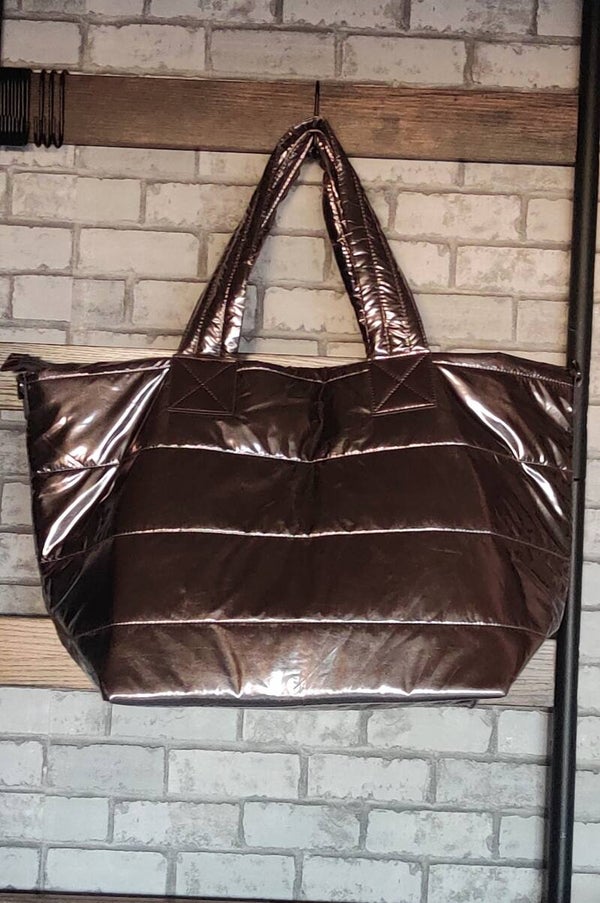 toller Shopper im Metalic-Look