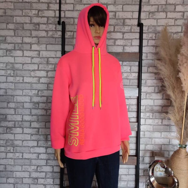 Zwillingsherz Sweat Hoodie "Smile" Pink
