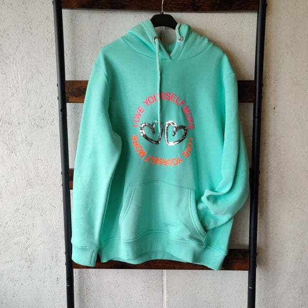 Zwillingsherz Hoodie Love Peace Hope