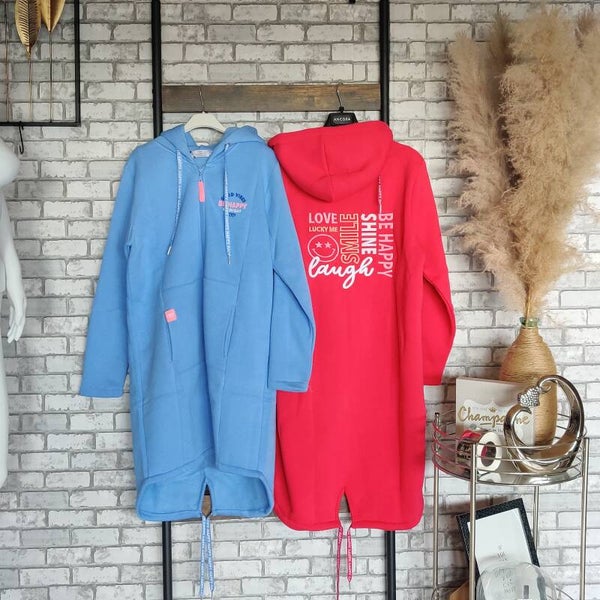 Hoodiemantel Be Happy and shine