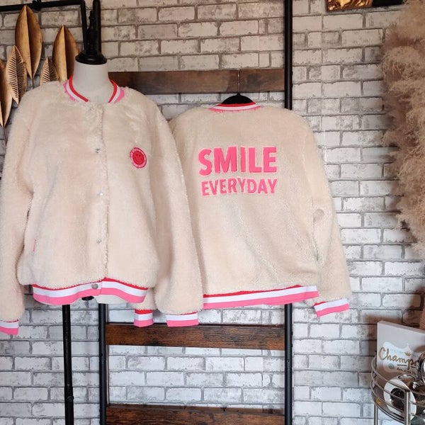 Bomberjacke Teddykuschel Jacke  Smile