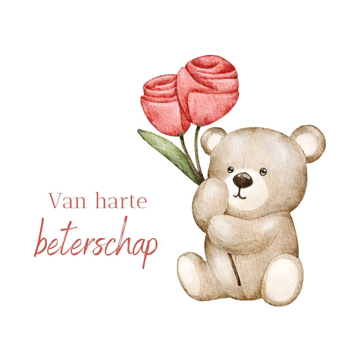 Beterschap-beertje met bloemen