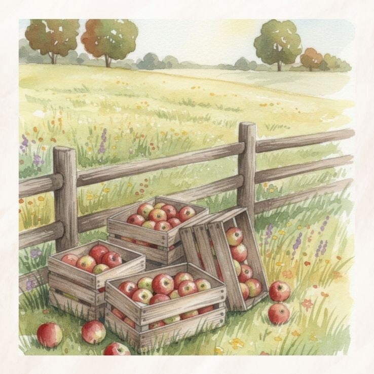 Blanco kisten met appels