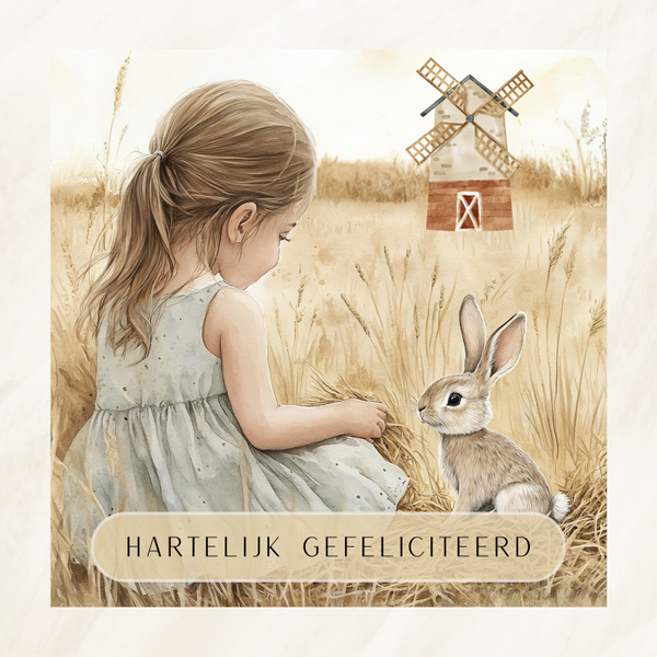meisje- konijntje felicitatie