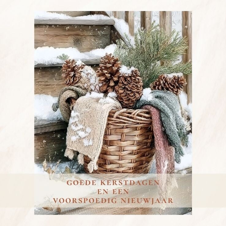 Rieten mand - goede kerstdagen