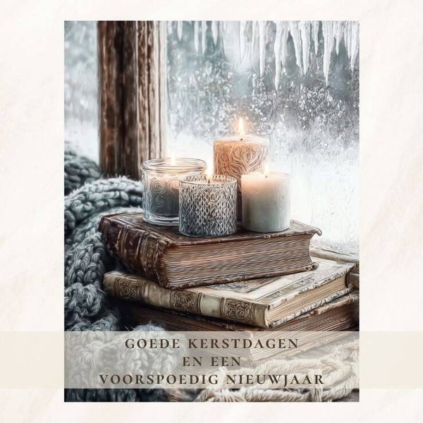 Boeken met kaarsen - goede kerstdagen